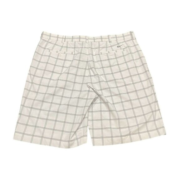 Nike Golf Shorts Mens 40 Check Plaid White DRI-FIT 11" Inseam Stretch Swoosh - Picture 2 of 8